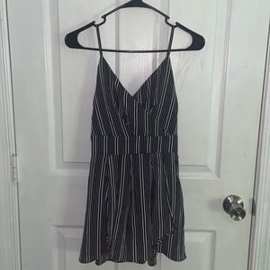 💜2/$30 Black and White Striped Romper